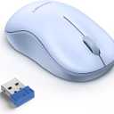 TECKNET Wireless Mouse for Laptop, 2.4G Silent Computer Mouse Quiet Click with 5 DPI Levels, Contoured Grip, Small Portable 30 Months Battery Cordless Mice for PC, Chromebook, Mac - Light Blue
