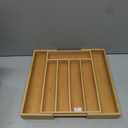 oridom 2-Piece Bamboo Silverware Organizer, Expandable Kitchen Drawer Organizer for Cutlery and Utensils, Multifunction Adjustable Bamboo Wood Cutlery Tray in Drawer for Flatware, (Natural)