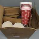 Qilery 300 Pcs Christmas Paper Coffee Cups with Lids and Sleeves Festive Christmas Disposable Hot Cups for Cocoa Chocolate Beverages Decorative Holiday Party Paper Cup(Snowflake,16 oz)