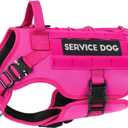 PETNANNY Tactical Service Dog Vest - No-Pull Emotional Support Harness with Hook & Loop Patches & Molle System for Training & Hunting (Pink, Medium) (Size M (35-65 lbs, Chest: 2530", Neck: 25-30"))