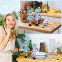 3 x Kajaia 30 Pcs Christmas Elf Outfits for Kids Xmas Kitchen Cooking Clothes Accessories Include Blue Baking Apron and Hat Mini Baking Props Set for Boys, Girls, Dollhouse, Christmas Clothes and Gift