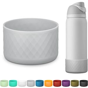 Silicone Boot for Owala Water Bottle 24 oz 32 oz 40 oz, Anti-Slip Protective Sleeve for FreeSip/Twist/Flip Stainless Steel Water Bottles Accessories (gray)
