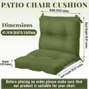 Geetery Outdoor Chair Cushions Set of 4 High Back Patio Furniture Replacement Seat Pads with Ties 42x21x4 for Lawn Porch Wicker Rocking Dining Chairs Weather Resistant Fade Resistant(Moss Green)