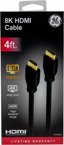 GE 8k HDMI 2.1 Cable, 4 ft