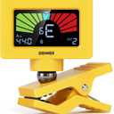 Donner Guitar Tuner Clip On Magnetic Guitar Tuner with Color LCD Display for Acoustic/Electric Guitar Ukulele Bass Violin Banjo Tuning DT-10 -Yellow