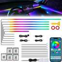 Dreamcolor Acrylic Interior Car LED Strip Light with Wireless APP, RGB 18 in 1 with 175 inches 612 LEDs Fiber Optic Strip Lights for Car, Dual Zone Symphony Neon Car Ambient Lighting