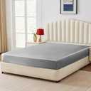 CozyLux Satin Fitted Sheet Queen Size, Light Grey Silky Satin Bed Fitted Sheet Only with Silky Microfiber, Deep Pocket, Single Bottom Sheet Sold Separately, Breathable, Smooth and Soft