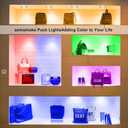 SEMSMOKS Puck Lights with Remote Control, Battery Operated LED Push Light Wireless, 13 Color RGB - for Closet, Bedroom Wall, Under Cabinet, Battery Powered Puck Lights. Convenient 3M Stick On, 6 Pack