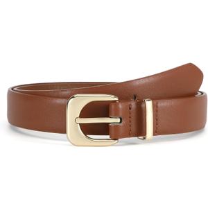 Earnda Belts for Women Faux Leather Waist Belt with Gold/Silver Buckle Casual Jeans Pants Dresses (Small: 26"-28" (Pant 4-6))
