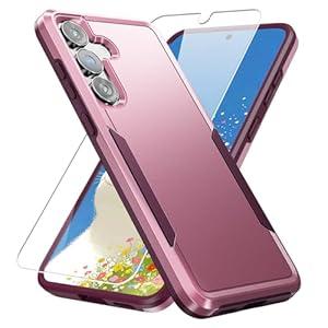 for Galaxy S25 FE Case with HD Screen Protector [Military Grade Drop Tested] Heavy-Duty Tough Rugged Shockproof Protective Case for Samsung Galaxy S25 FE, Pink