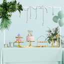 Over The Table Rod Stand with Clamps Adjustable 13''-42'' Tall 29"-98" Length White Table Arch Hanging Stand for Wedding Birthday Party Halloween Christmas Decoration, Gold