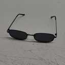SOJOS Trendy Small Y2k Rectangle Sunglasses Womens Mens, Retro Narrow Chic Thin Skinny Sunnies SJ1187 (Matt Black/Grey)