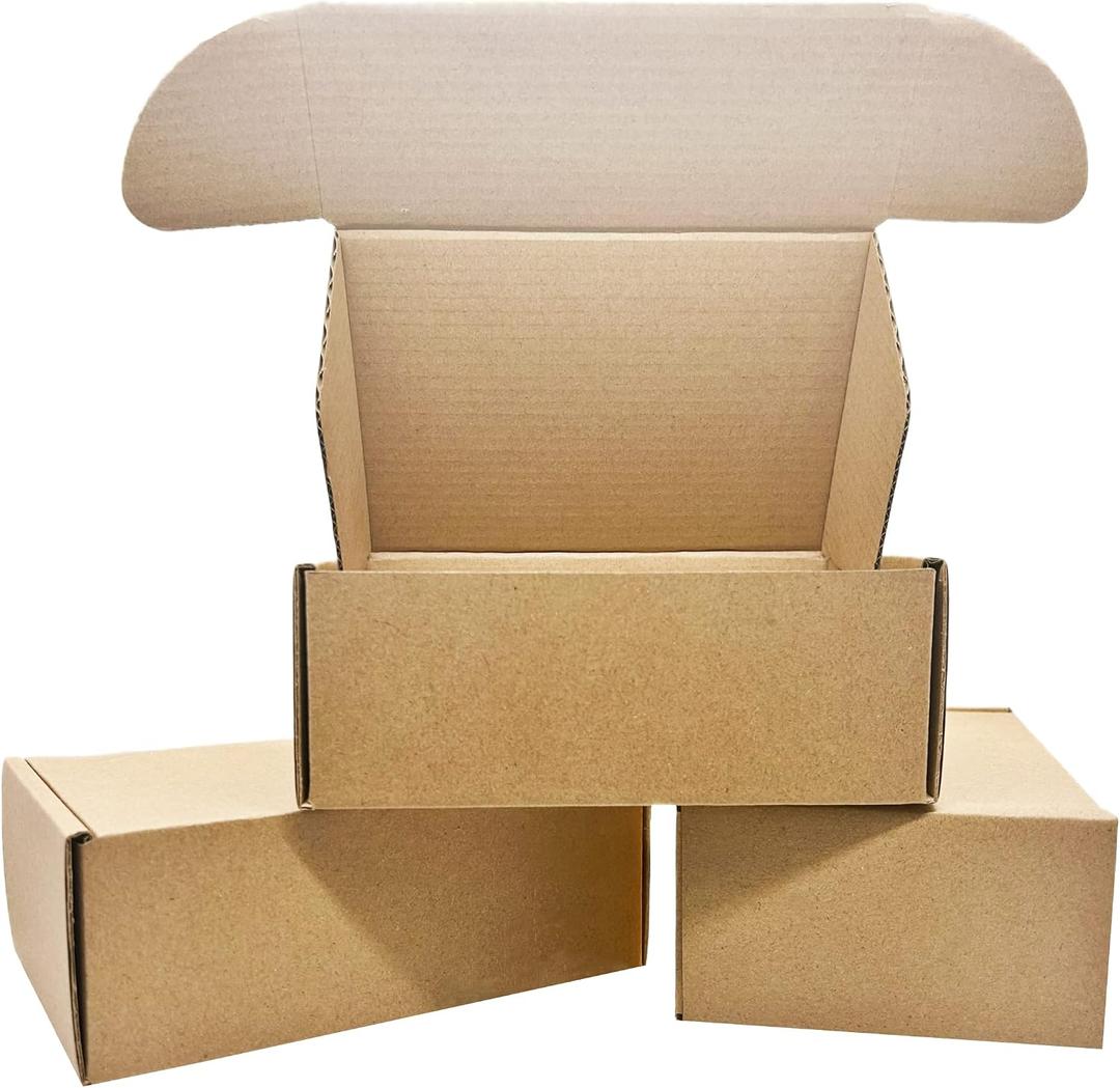 6 x 2.6 x 2 Inches Small Shipping Boxes 50 Pack Corrugated Cardboard Packaging Business Moving Mailing Box