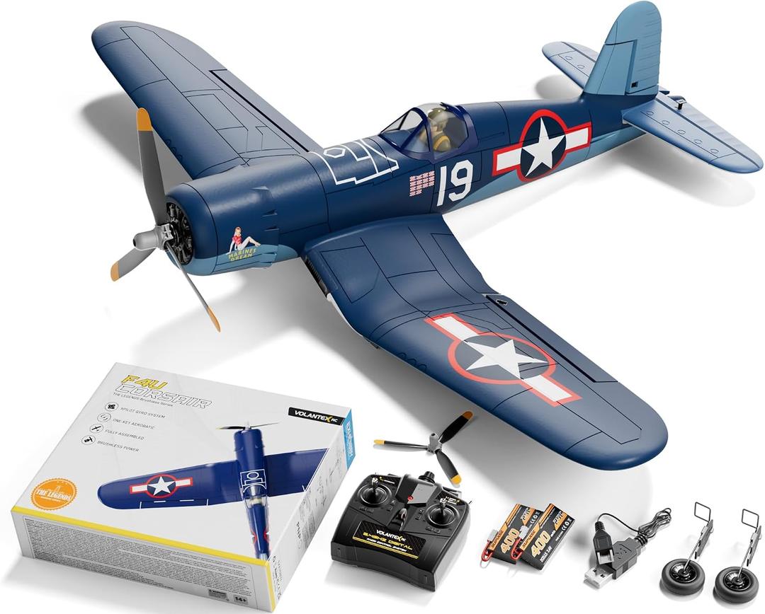 volantexrc Brushless RC Plane, 4 Channel Remote Control Airplanes with 6-Axis Gyro,3 Modes & Aerobatics, 2.4GHz Radio Controlled Aircraft for Beginners & Adults, 500Mm