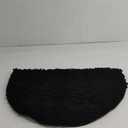 Semicircle Absorbent Bathroom Rug Thickened Soft Chenille Non-Slip Floor Mat Machine Washable Mat Dries Quickly Shaggy Foot Pad for Bedroom Living Room (Black, 15.7-23.6in)