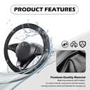 Bling Steering Wheel Cover Women,Rhinestones Sterring Wheel Cover with Two-Tone Leather,Anti-Slip Car Wheels Covers Car Accessories Fit for Diameter Ranging from 14.17 to 15.35" (Black)