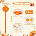 2 x 30 Pcs Halloween Pumpkin Swizzle Sticks Glitter Coffee Drink Stirrers for Fall Thanksgiving Hot Cocoa Bar Supplies Bar Decoration Reusable Cocktails MixersPumpkin