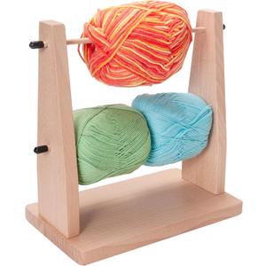 WILLOWDALE Wooden Yarn Holder for Knitting & Crochet Supplies, 2-Tier Yarn Storage Organizer Rack, 4 Crochet Yarn Ball Holder, Yarn Dispenser Crochet Tools and Accessories Arts & Crafts Supplies
