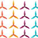 16pcs Fpv Drone Props Propeller: Gemfan Hurricane 51499 Tri-Blade 5 Inch Props for 4S 6S FPV Freestyle Racing, 8xCW 8xCCW