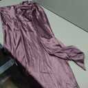 Mogidol  Sexy Satin Backless Halter Wedding Guest Dresses for Women Sleeveless Elegant Cowl Back Slit Midi Cocktail Dress Evening Gown Purple Size:XS