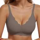 Womens Wireless Bras Push Up Bralette Supportive Everyday Bras Seamless Full Coverage Comfort T-Shirt Bra (X-Large, Grey)