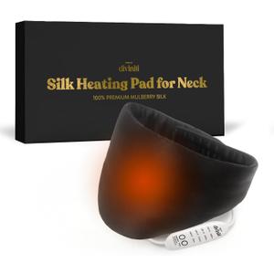 Silk Heated Neck Wrap - Electric USB Heating Pad for Neck, Shoulders, Back - 4 Heat Modes, Auto Shut-Off - Black
