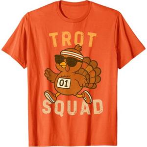 Funny Running Turkey Trot Squad 2025 Thanksgiving Women Men T-Shirt (Small)