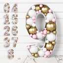 HOUSE OF PARTY Mosaic Numbers for Balloons 3ft - Marquee Numbers Pre-Cut 3 Feet Tall Balloon Number Frame, 9 Mosaic Cardboard for Birthday Wedding