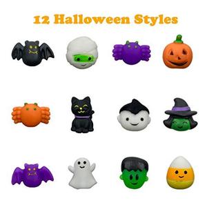 QINGQIU 24 Pack Halloween Mini Plush Toys Keychain Decorations Hanging Plush Ornaments for Kids Boys Girls Halloween Party Favors Halloween Treat Bags Gifts