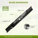 Replacement AM137327 High Lift Blades, Compatible with 42" Cut John Dee re D105 D125 D130 LT150 LA135 Z225 Lawn Mowers, Replaces for AM141032 AM141034 AM141034 M154061 M154062, 2 PACK