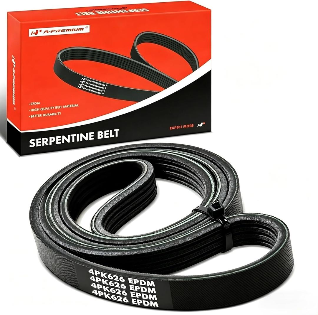 A-Premium 46.5 Inch Engine Serpentine Drive Belt Compatible with Toyota Yaris 2006-2012, Echo 2000-2005, 1.5L