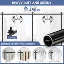 AKTOP Room Divider, No Drilling Curtain Tension Rods Wall Divider for Room Separation, 4-10ft(H) 30-147"(W) Adjustable, Heavy Duty Floor to Ceiling Space Separator Privacy Dividers for Rooms, Black