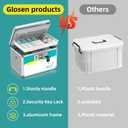 Glosen Medication Lock Box with Key, 2-Layer Medicine Lock Box with Meds Tray, Portable First Aid Box with Handle & Shoulder Strap for Home, Travel(12x7.7x7.9Inch)