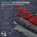 2 x Janmitta Compatible with Moto G Stylus 5G 2024 Case Built in Slide Camera Lens Cover+Screen Protector+Finger Ring Holder Kickstand,Heavy Duty Shockproof Full Body Protective Phone Cover,Red