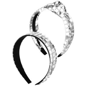Hoteam 2 Pack Disco Headband 70s 80s 90s Retro Silver Headband Glitter Knotted Disco Headwear Wide Last Rodeo Headpiece Party Birthday New Years Eve Bridal Shower Bachelorette Supplies