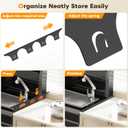 4 x Stainless Steel Stove Gap Covers, Stove Gap Filler, Stove Guard Counter Side Gap Cover, Oven Gap Filler, Easy Clean and Heat Resistant, Adjustable Length 13.8" to 27.5" (2 Pack, Black)
