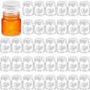 Tessco 36 Pcs Mini Mason Jar Shot Glasses with Lids 2 oz Dishwasher Safe Mason Canning Jars for Bachelorette Wedding Party Favors Bar Drinks Home Desserts Honey Jam Candy Storage (Clear,White)