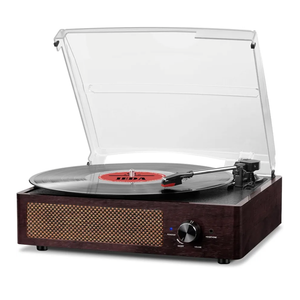 Vinyl Record Player Turntable with Built-in Bluetooth Receiver & 2 Stereo Speakers, 3 Speed 3 Size Portable Retro Record Player for Entertainment and Home Decoration