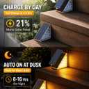 Solar Stair Lights Outdoor Waterproof, 8 Pack Step Lights Outdoor, Warm 3000K 13 LED Dusk to Dawn Solar Lights for Steps, Deck, Patio, Front Steps, Walkway, Backyard Decor