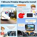 Magnetic Solar Wireless Backup Camera: 7" Portable 1 Min Easy Install Scratch-Proof No Delay Backup Camera for Truck Rechargeable HD 1080P for Pickup Trailer Small RV Camper Pemacom P15
