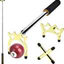 AccEncyc Retractable Billiards Cue Bridge Snooker Pool Bridge Stick Retractable Billiards Cue Stick Bridge with 3 Pcs Removable Bridge Head Pool Cue Table Accessories for Game, Competition