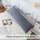 ELNIDO QUEEN Body Pillow with Pillowcase - Soft Long Bed Pillow for Adults - Breathable Full Body Pillow Insert for Sleeping, 20x54inches, Grey
