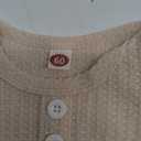 Twopumpkin Baby Girl Boy Coming Home Knotted Gown Unisex Newborn Infant Sleep Onesie Outfit Cute Baby Winter Pajamas (60, A Waffle Knit Cream)