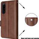 Xperia 5 IV Folio case flip Cases PU Leather Wallet Phone Cover (Xperia 5 IV Brown)