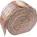 Hanjunzhao Jelly Roll Fabric Strips for Quilting, Crafting, and Sewing, 42 Strip Jelly Rolls Fabric Clearance, Soft Cotton for Blanket, Rug, Upholstery, Home Decor, and Purse Making, Light Coffee