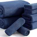 8 Piece Bath Towel Set Navy |2 Oversized Large Bath Sheet,2 Hand Towels,4 Washcloths| Ultra Soft Cozy Bath Towel Set for Bathroom Hotel Gym Spa,Highly Absorbent & Quick Dry Bathroom Towel Collections