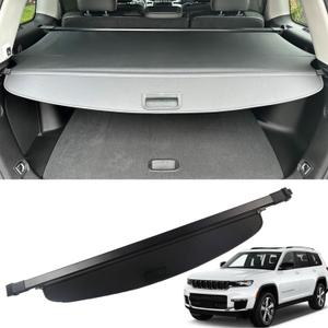 Marretoo for 2022 2023 2024 2025 2026 Jeep Grand Cherokee Cargo Cover Accessories (2 Row WL) 4XE Cargo Trunk Cover Factory Style Black Retractable Trunk Security Shield Shade