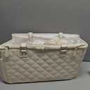 MOMCANDO Diaper Bag Tote with Dividers, Zipper, Top Cover and Strap, Larger Size with insulated storage bag - Beige