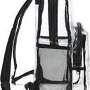 Amazon Basics Transparent Clear School Backpack, Water-Resistant PVC Plastic, Reinforced Shoulder Straps, 17 x 7 x 13 in