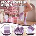 ANTSANG Fuzzy Socks for Women, Fluffy Warm Soft Slipper Socks for Winter & Home, Ideal for Teen Girls (Assorted Stripes)